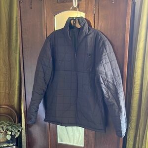 Reversible Billabong Black/Green Puffer Jacket with Quilted Design